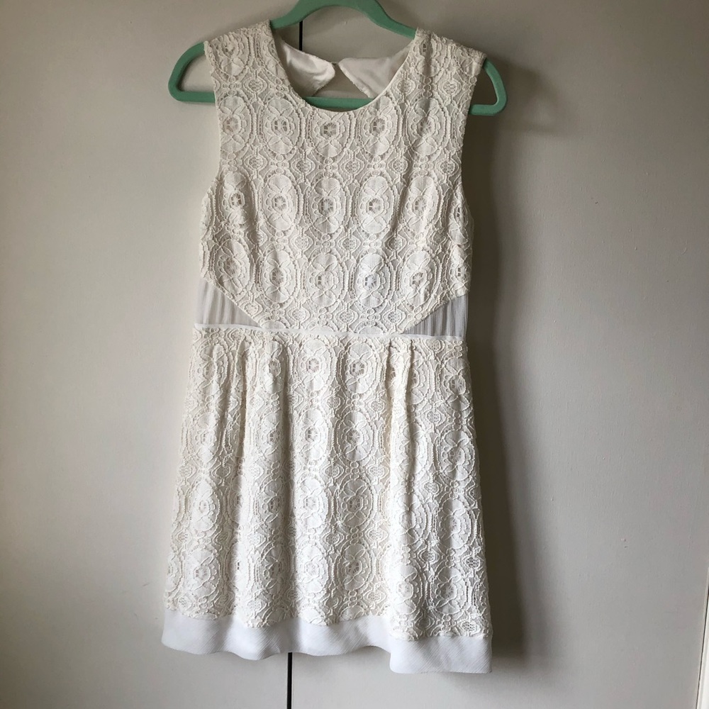 Urban Outfitters white lace dress w/ sheer panels